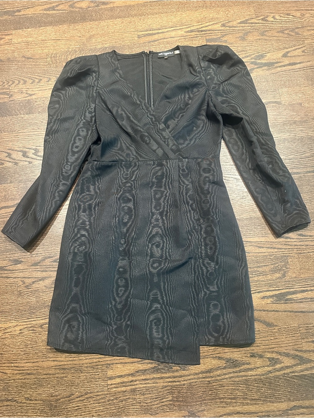 Karl Lagerfeld Black Dress with Puff Shoulders
